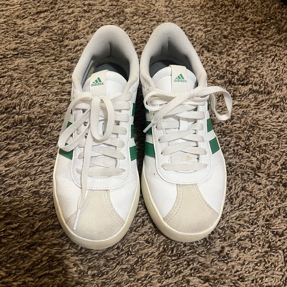 Adidas White and Green Sneakers